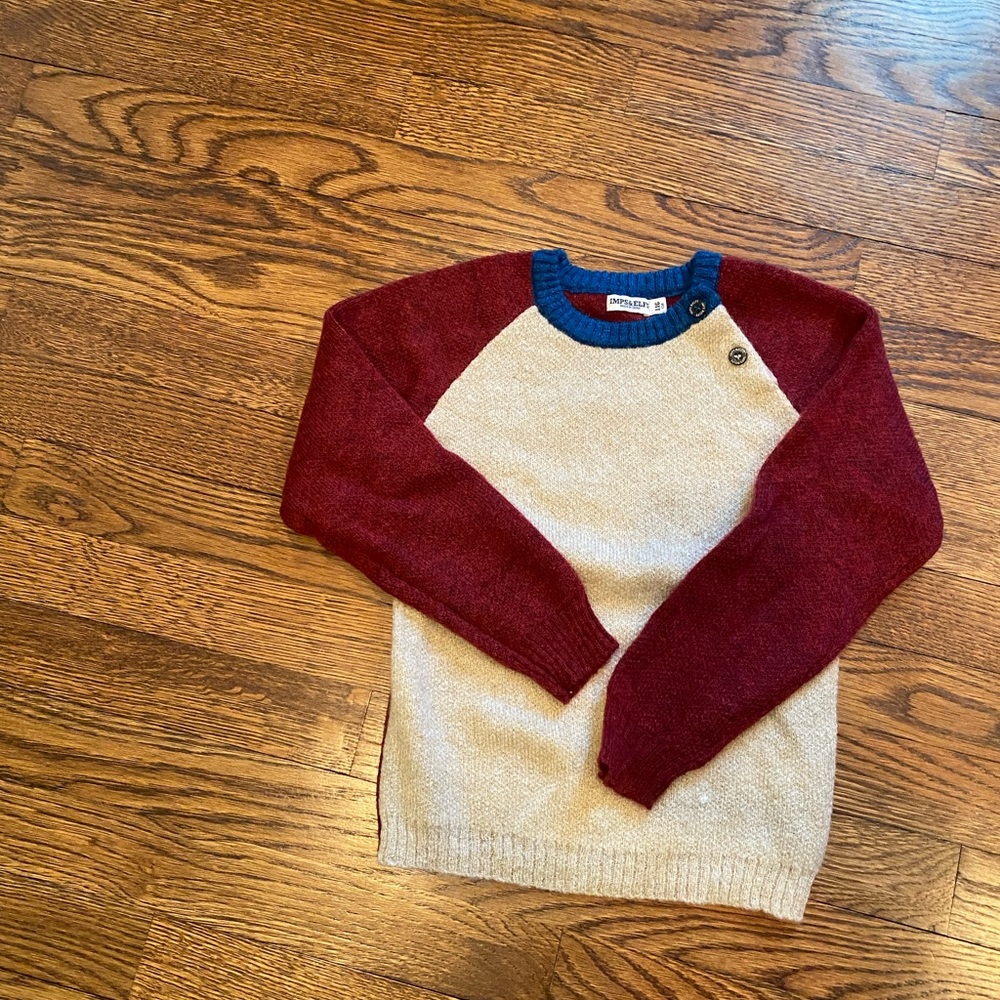 Imps & Elfs Red and Cream Raglan Sweater